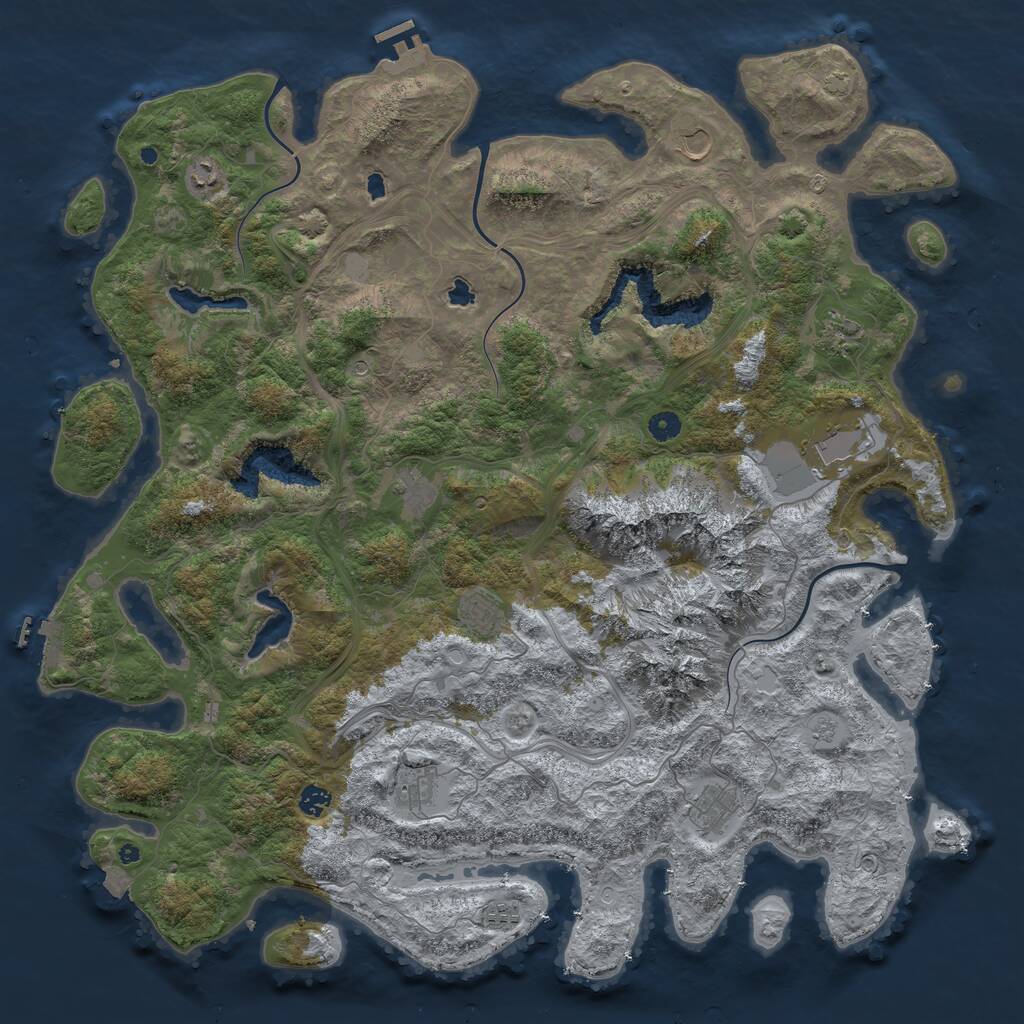 Rust Map: Procedural Map, Size: 5000, Seed: 61574088, 16 Monuments