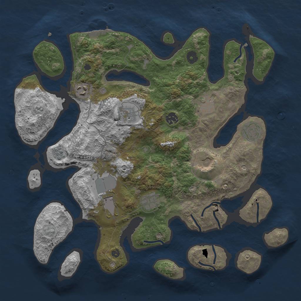 Rust Map: Procedural Map, Size: 3800, Seed: 31, 13 Monuments