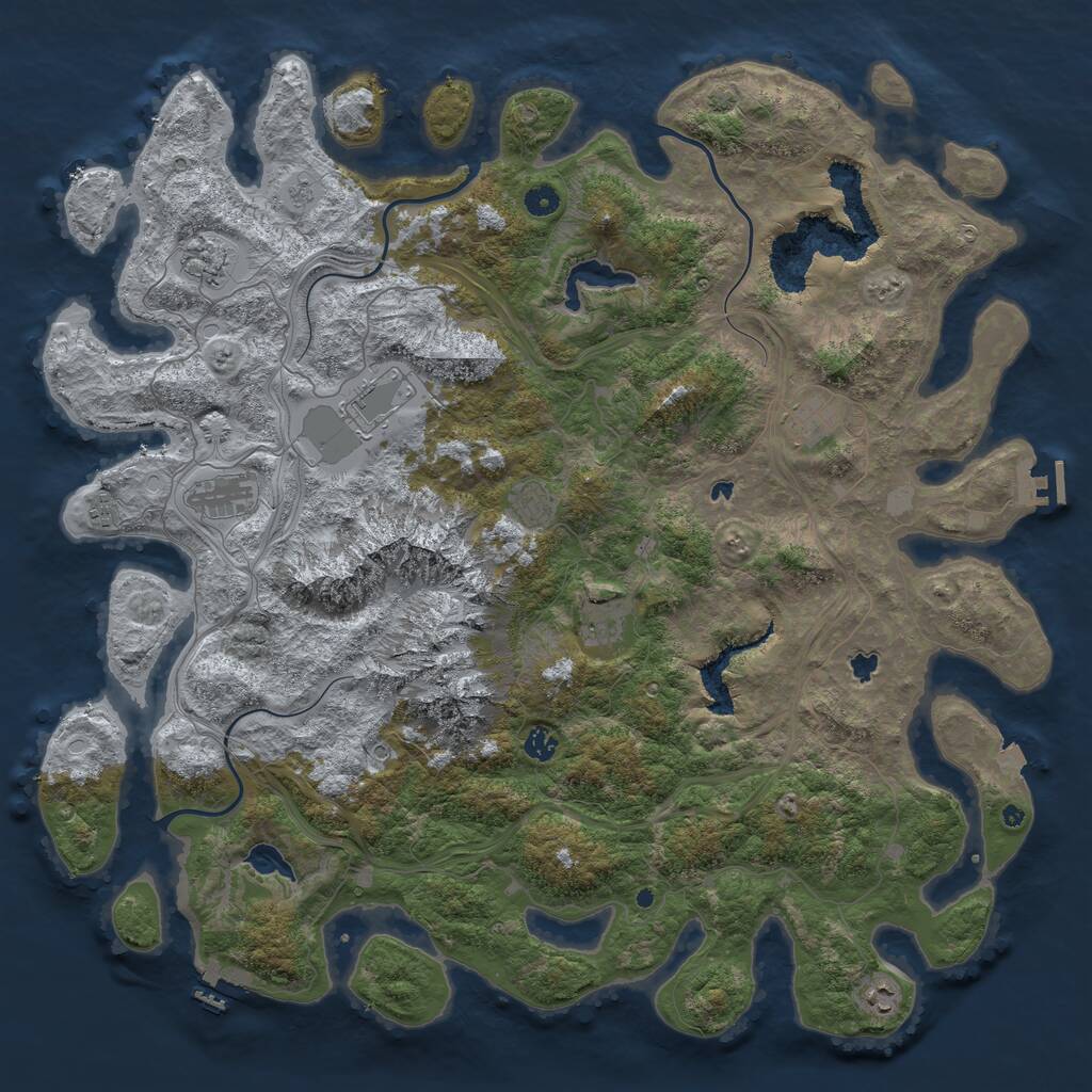 Rust Map: Procedural Map, Size: 5000, Seed: 35648, 15 Monuments