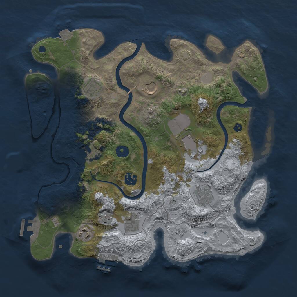 Rust Map: Procedural Map, Size: 3500, Seed: 800636, 15 Monuments