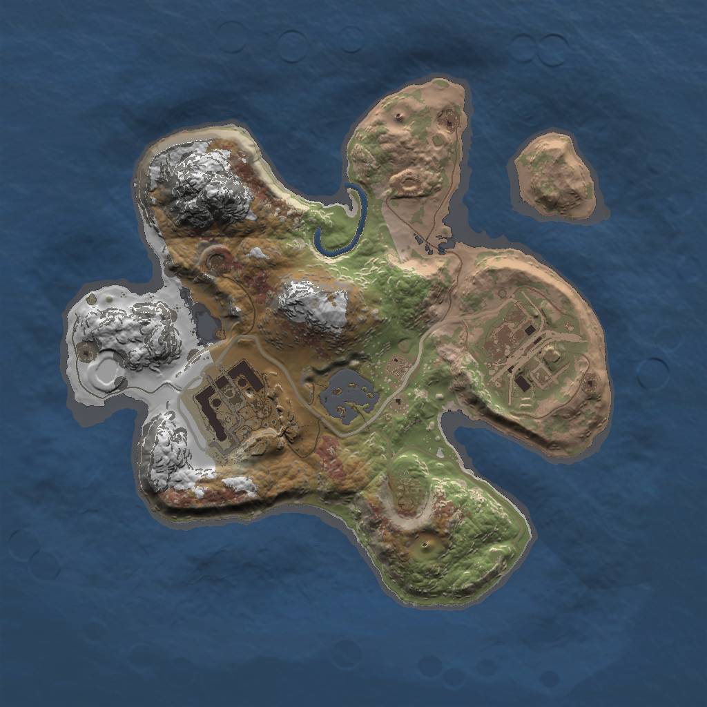 Rust Map: Procedural Map, Size: 1990, Seed: 1799191618, 6 Monuments