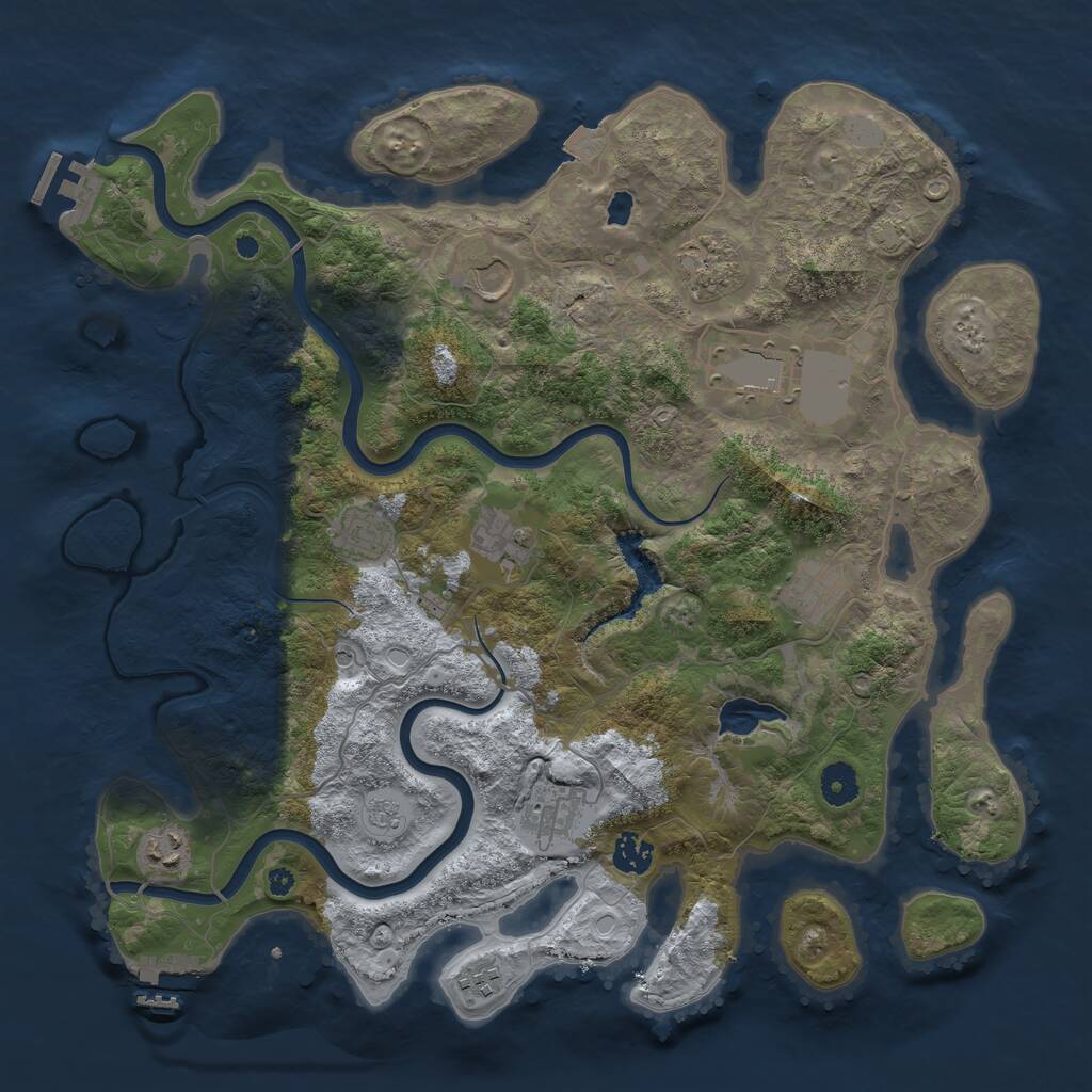 Rust Map: Procedural Map, Size: 4000, Seed: 1805578784, 16 Monuments