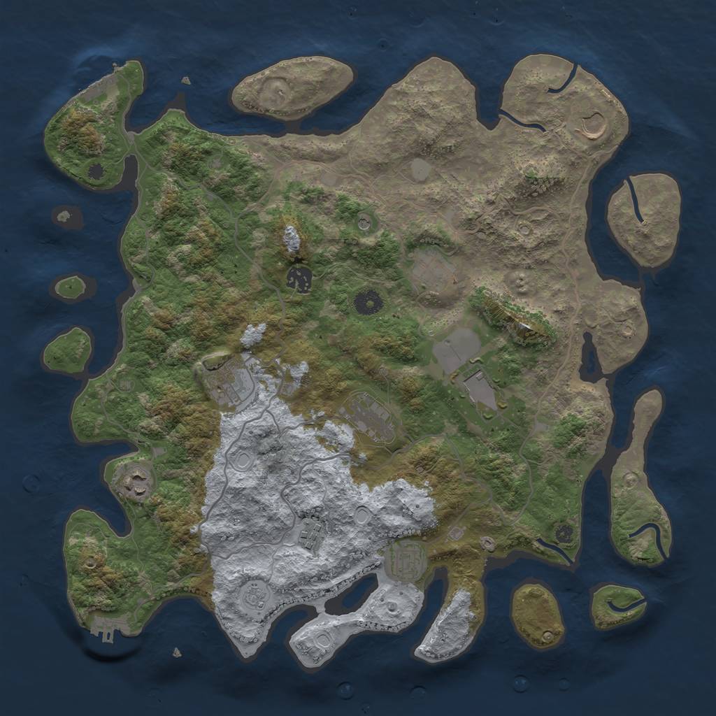 Rust Map: Procedural Map, Size: 4000, Seed: 1805578784, 16 Monuments