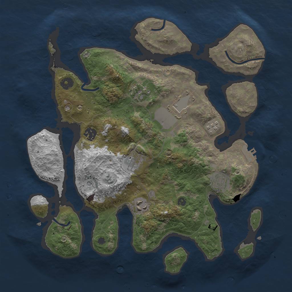 Rust Map: Procedural Map, Size: 3500, Seed: 616989, 11 Monuments