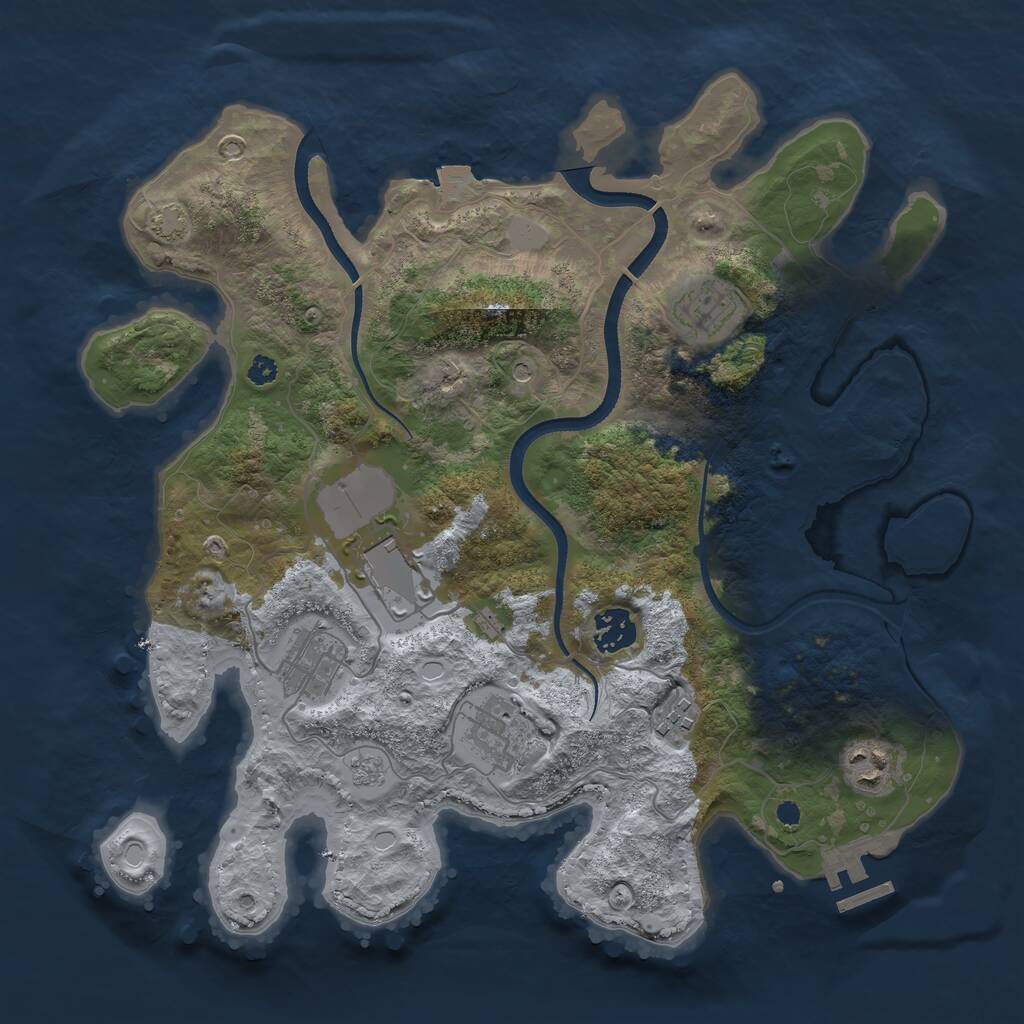 Rust Map: Procedural Map, Size: 3500, Seed: 203039, 12 Monuments