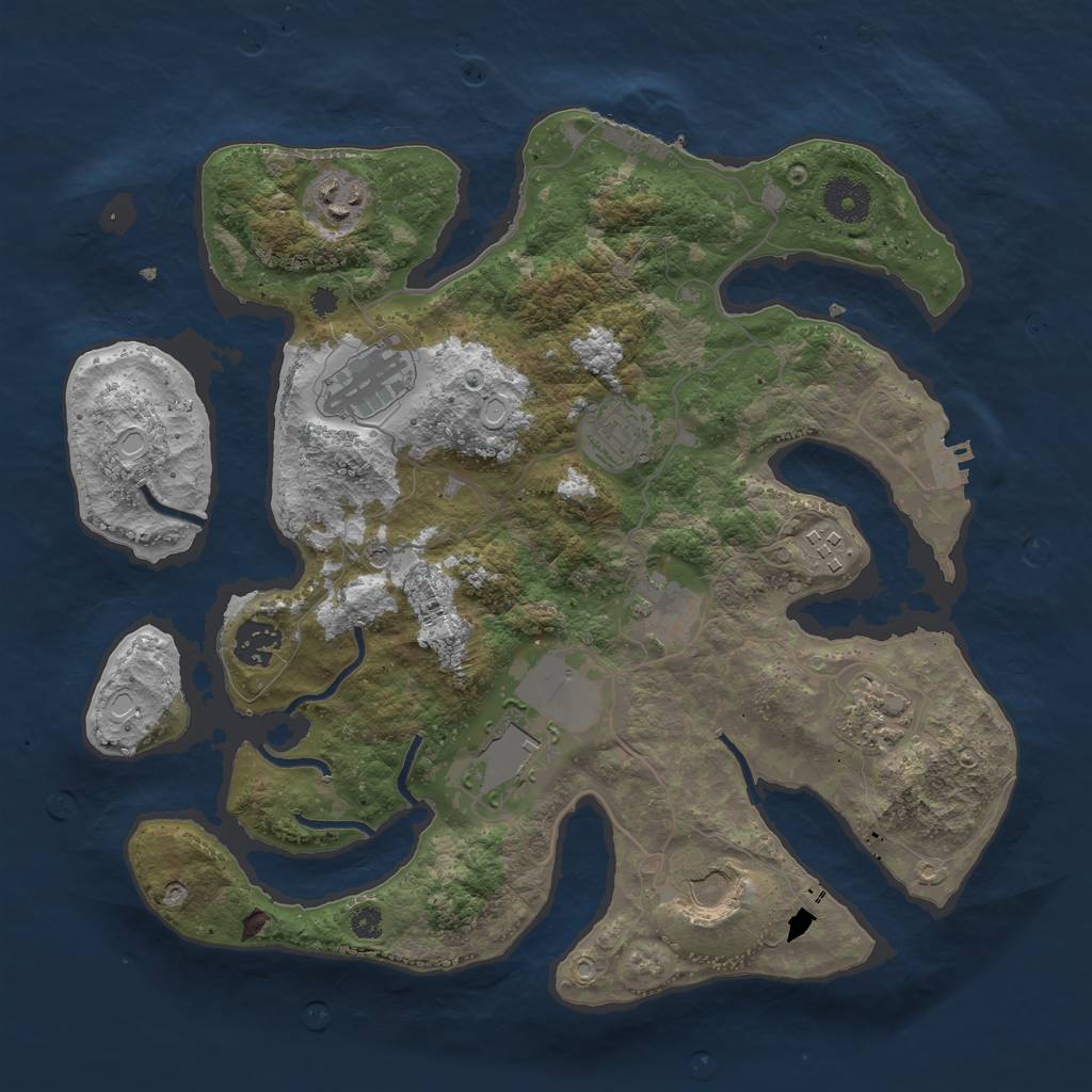 Rust Map: Procedural Map, Size: 3500, Seed: 638530, 17 Monuments