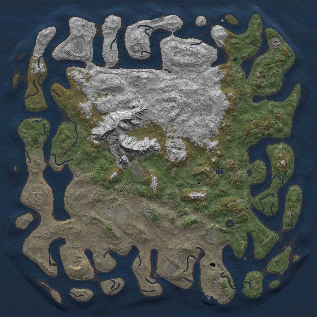 Rust Map: Procedural Map, Size: 6000, Seed: 71963159, 19 Monuments