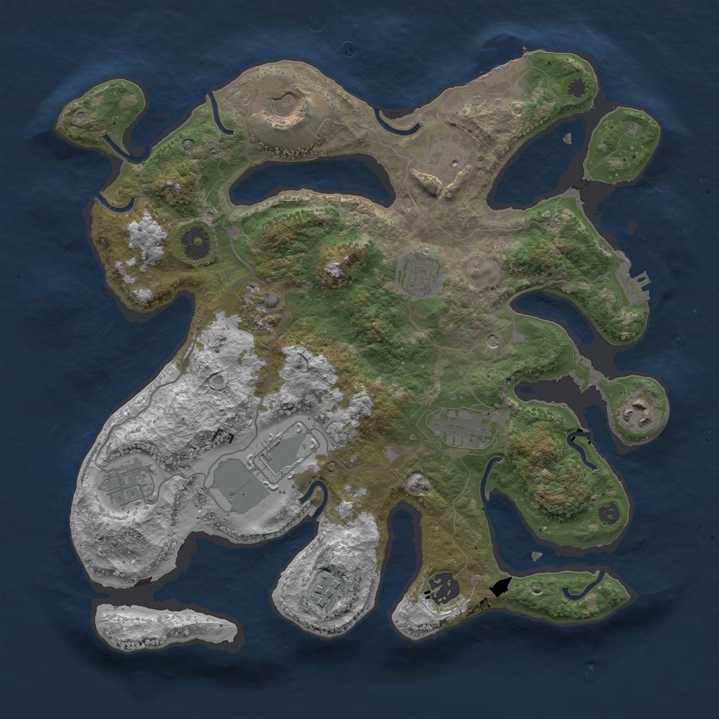 Rust Map: Procedural Map, Size: 3500, Seed: 626537, 15 Monuments