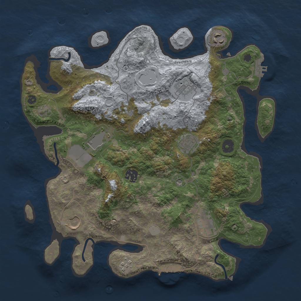 Rust Map: Procedural Map, Size: 3500, Seed: 403460, 15 Monuments