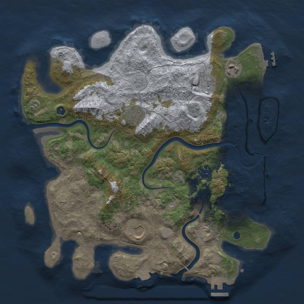 Rust Map: Procedural Map, Size: 3500, Seed: 403460, 12 Monuments