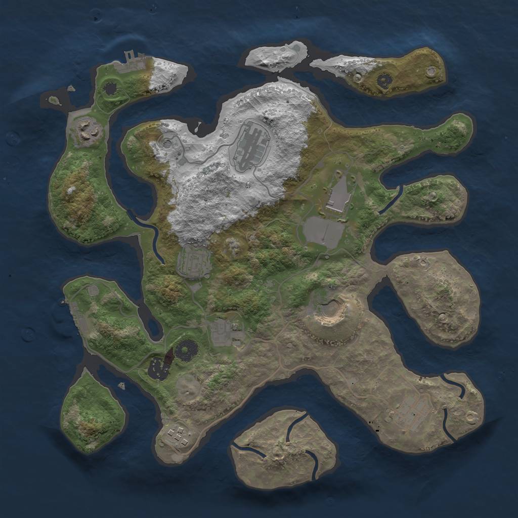 Rust Map: Procedural Map, Size: 3500, Seed: 152977, 14 Monuments