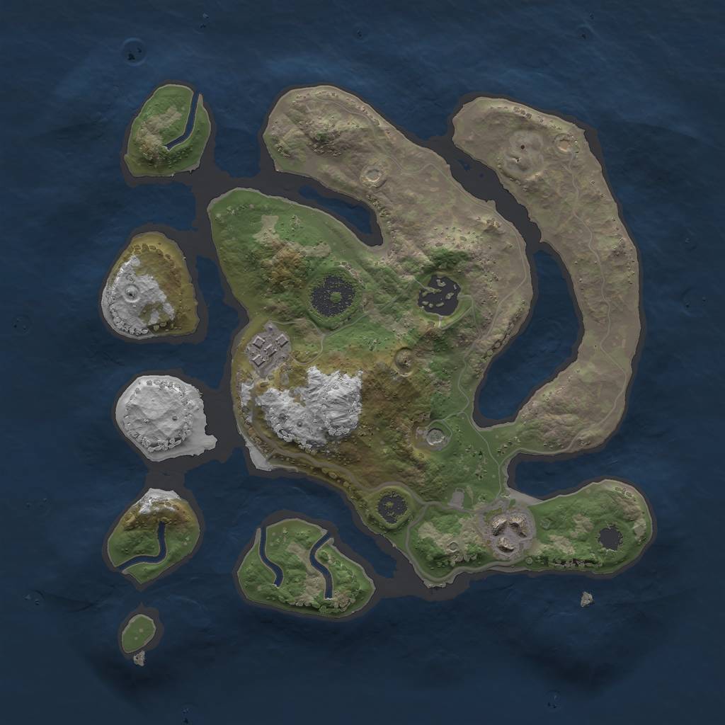 Rust Map: Procedural Map, Size: 2650, Seed: 890078295, 6 Monuments