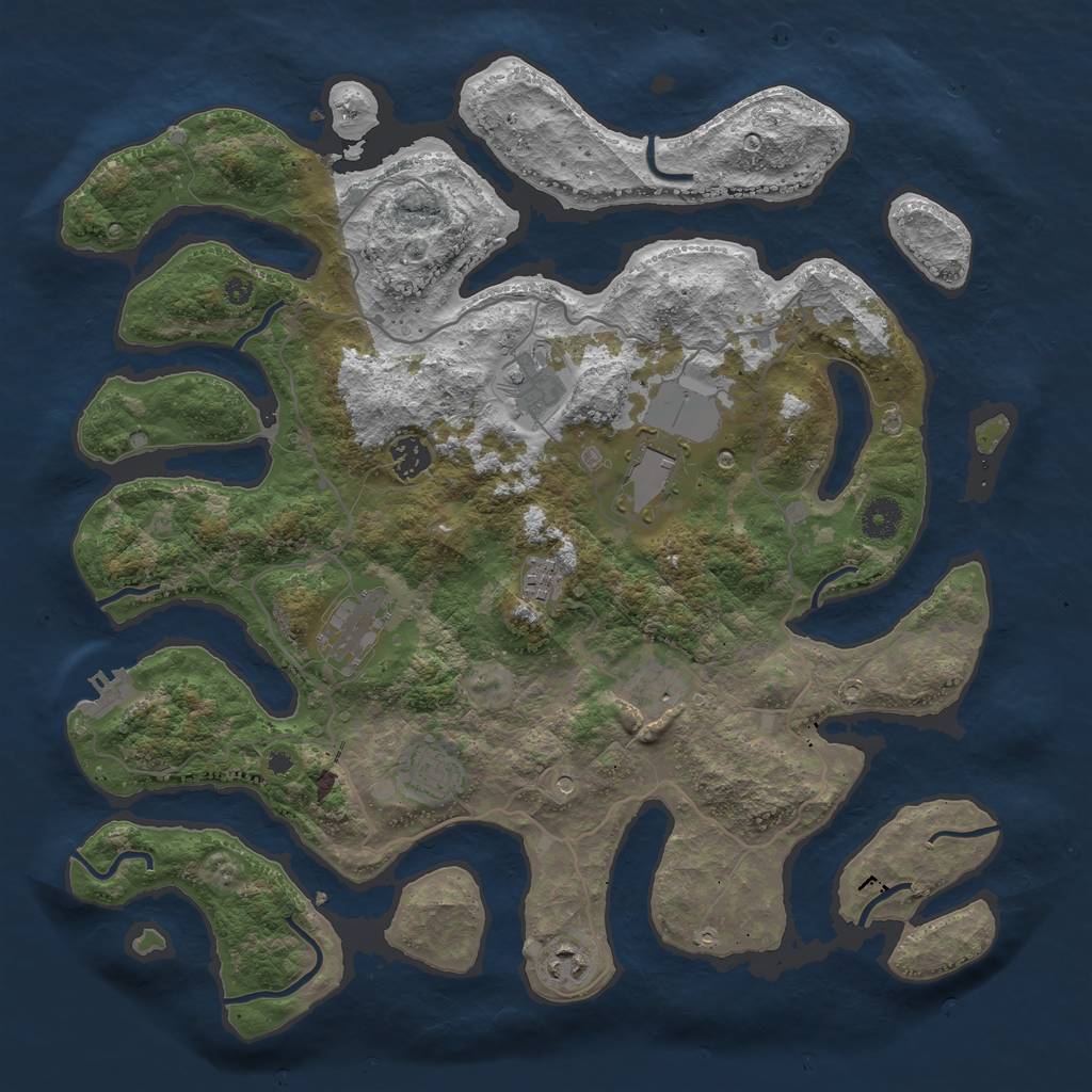 Rust Map: Procedural Map, Size: 4000, Seed: 5016496, 12 Monuments