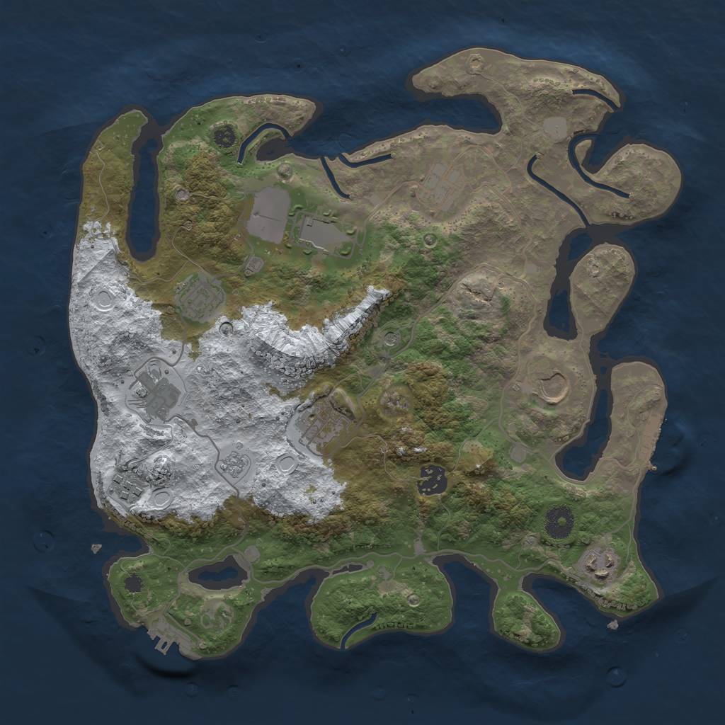 Rust Map: Procedural Map, Size: 3500, Seed: 603490, 18 Monuments