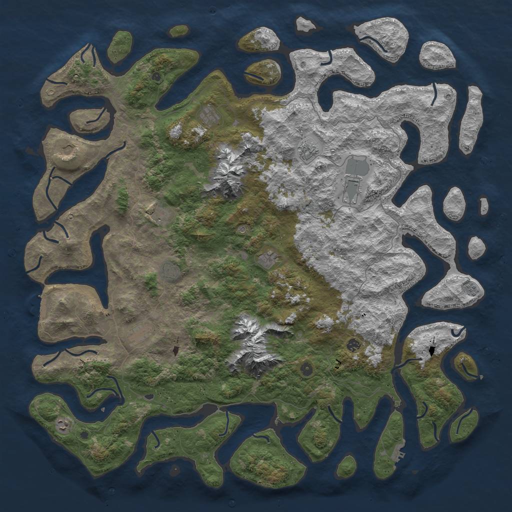 Rust Map: Procedural Map, Size: 6000, Seed: 222133348, 19 Monuments