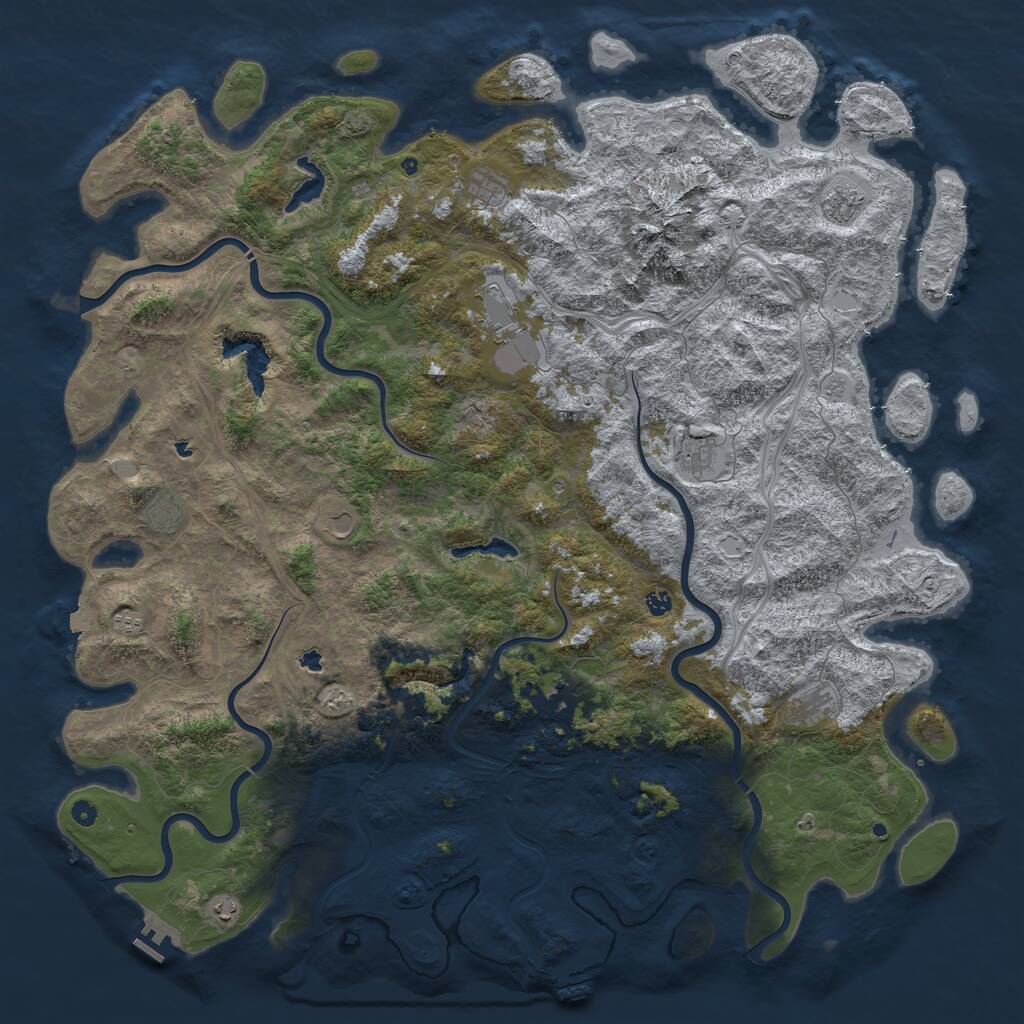 Rust Map: Procedural Map, Size: 6000, Seed: 222133348, 19 Monuments