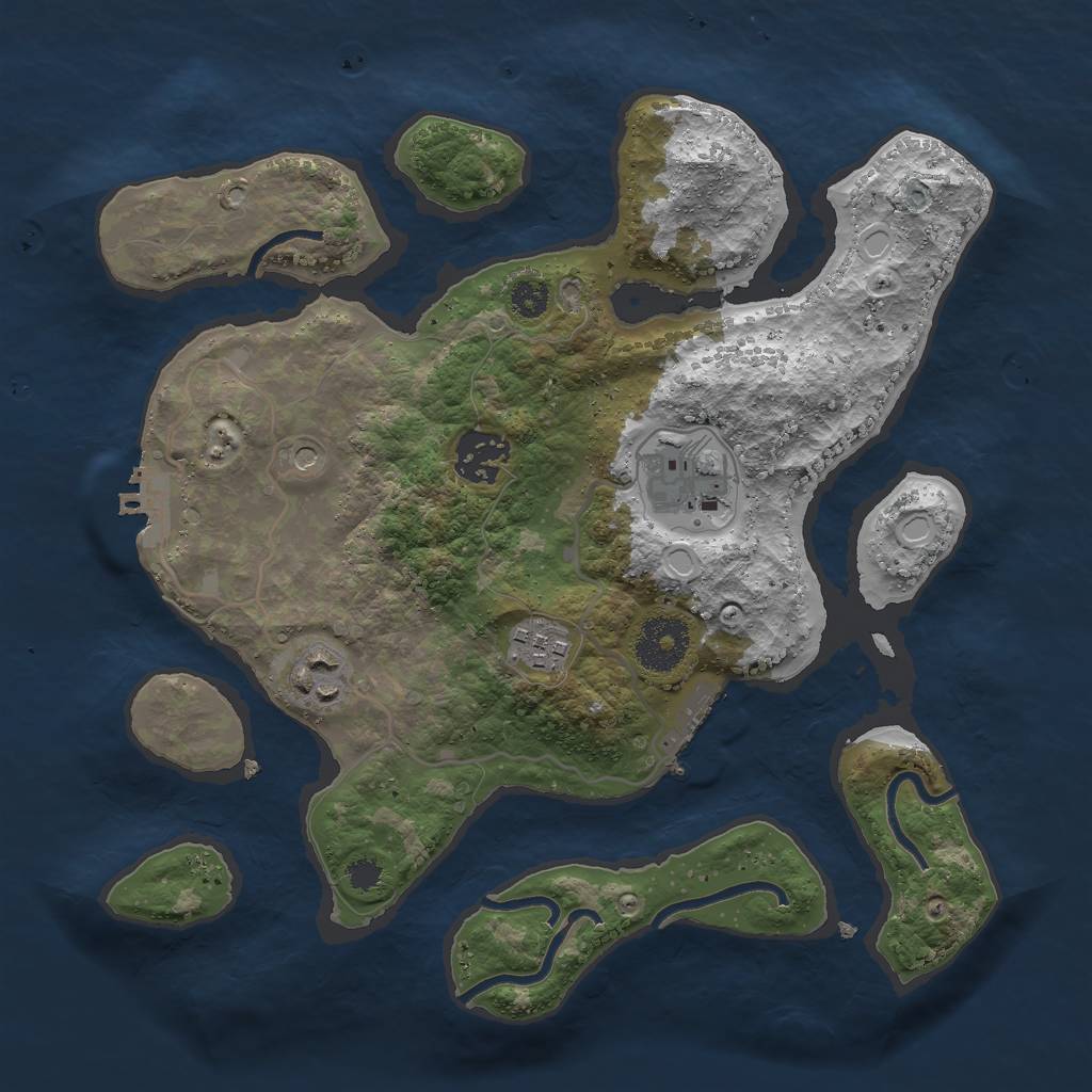 Rust Map: Procedural Map, Size: 3000, Seed: 146348706, 12 Monuments