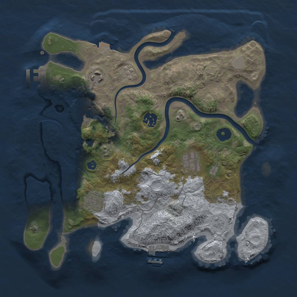 Rust Map: Procedural Map, Size: 3200, Seed: 2106177, 12 Monuments