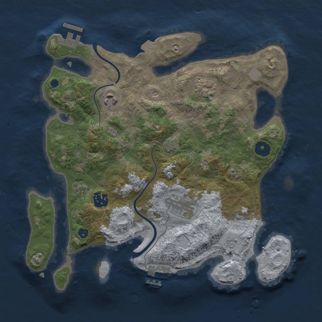 Rust Map: Procedural Map, Size: 3200, Seed: 2106177, 10 Monuments