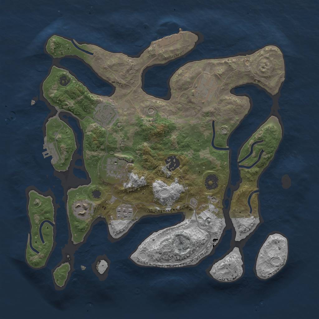 Rust Map: Procedural Map, Size: 3200, Seed: 2106177, 14 Monuments