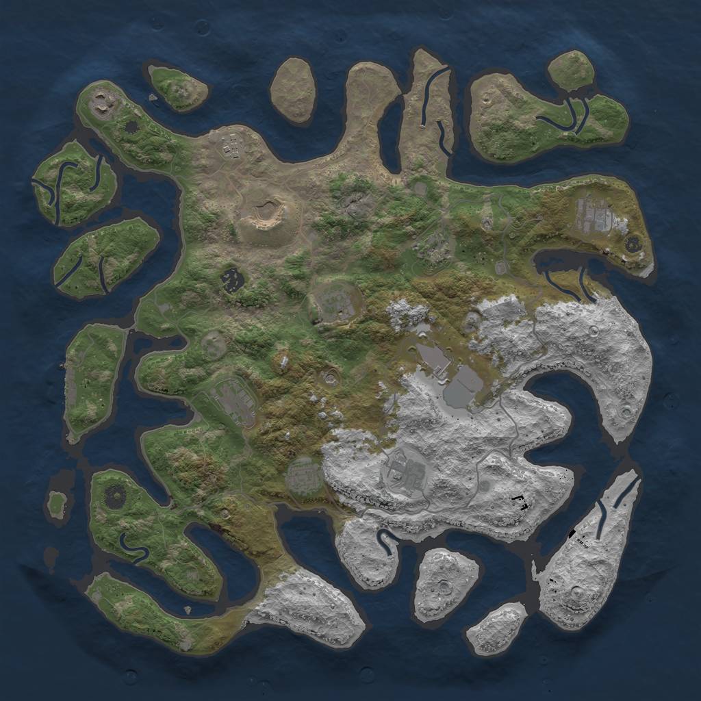 Rust Map: Procedural Map, Size: 4400, Seed: 164245, 15 Monuments