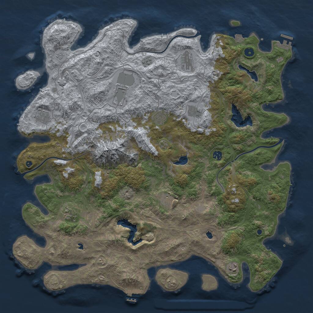 Rust Map: Procedural Map, Size: 5000, Seed: 8789563, 16 Monuments