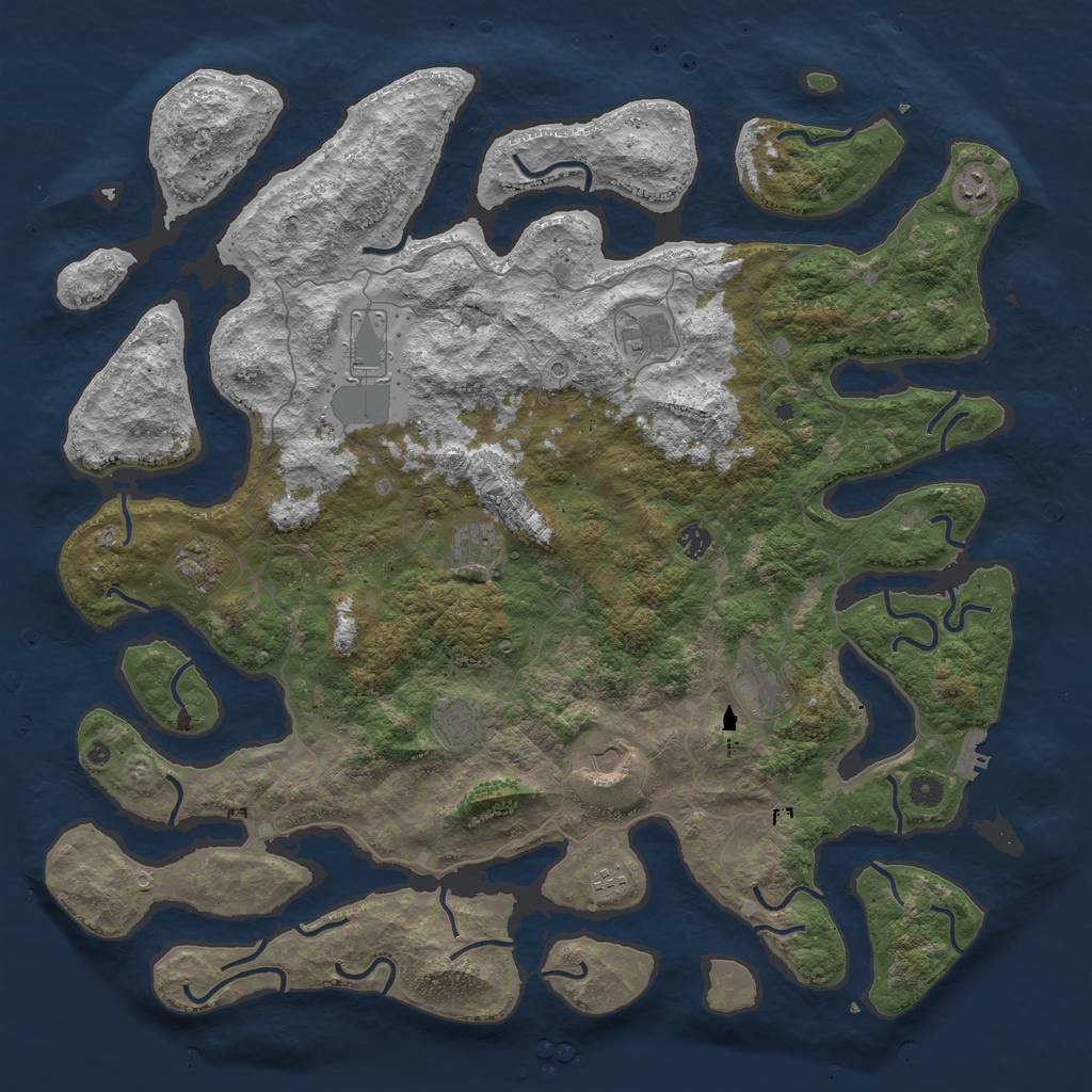 Rust Map: Procedural Map, Size: 5000, Seed: 8789563, 14 Monuments