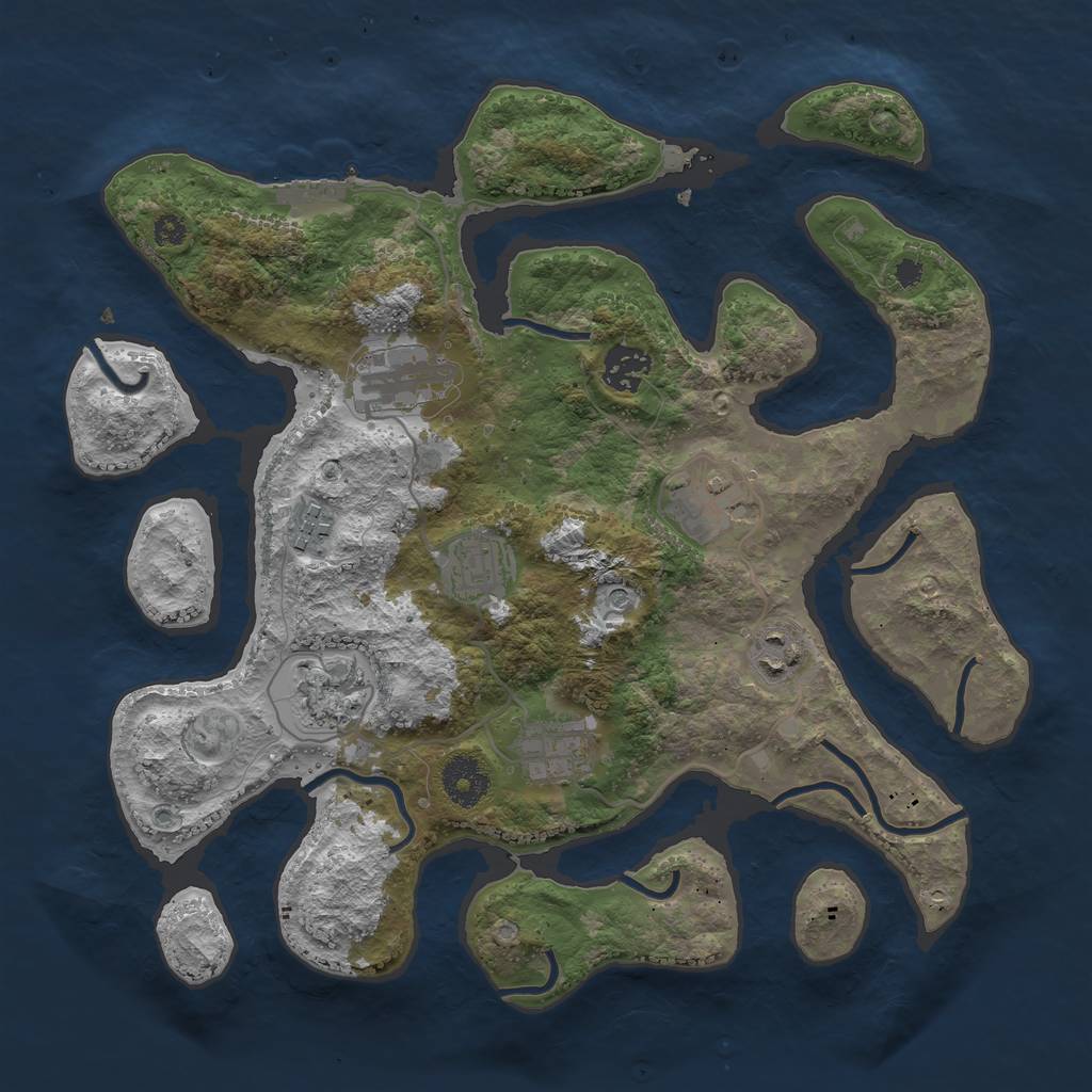 Rust Map: Procedural Map, Size: 3400, Seed: 4687900, 12 Monuments