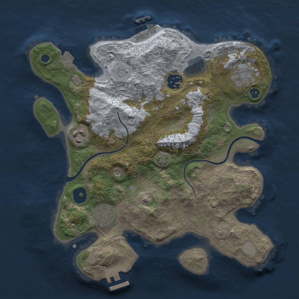 Rust Map: Procedural Map, Size: 3000, Seed: 2417415, 10 Monuments