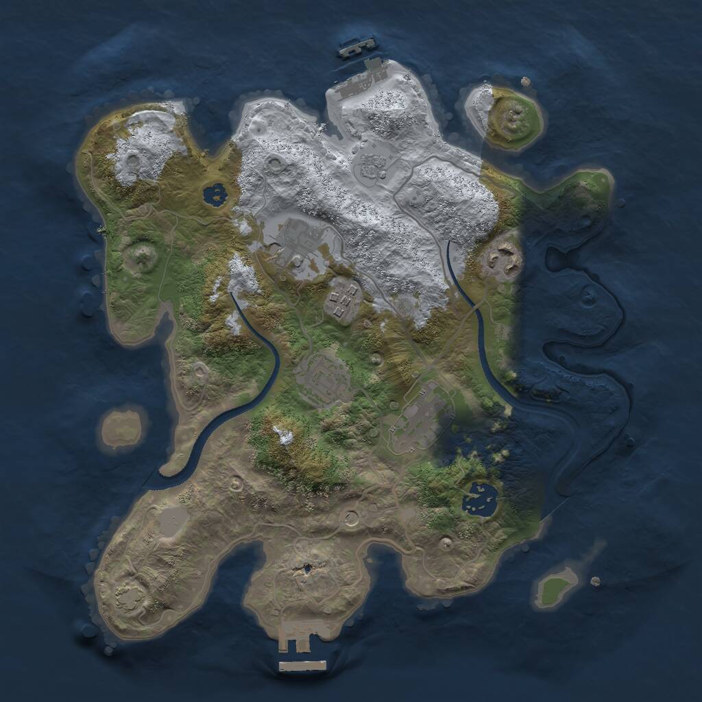 Rust Map: Procedural Map, Size: 3000, Seed: 490572670, 12 Monuments