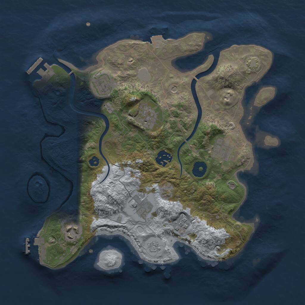 Rust Map: Procedural Map, Size: 3000, Seed: 427792697, 13 Monuments