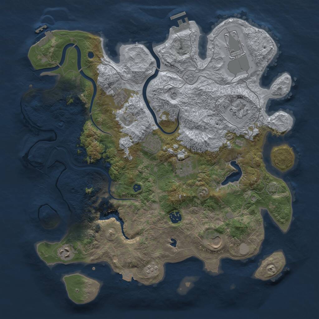 Rust Map: Procedural Map, Size: 4000, Seed: 2144479688, 15 Monuments