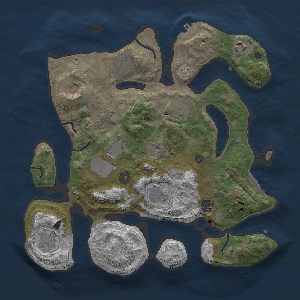 Rust Map: Procedural Map, Size: 3500, Seed: 356895614, 14 Monuments