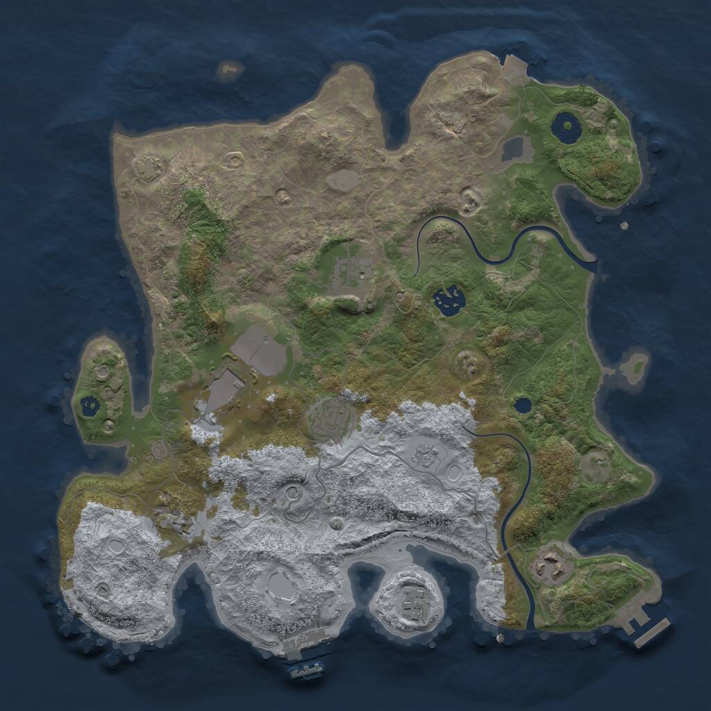 Rust Map: Procedural Map, Size: 3500, Seed: 356895614, 13 Monuments