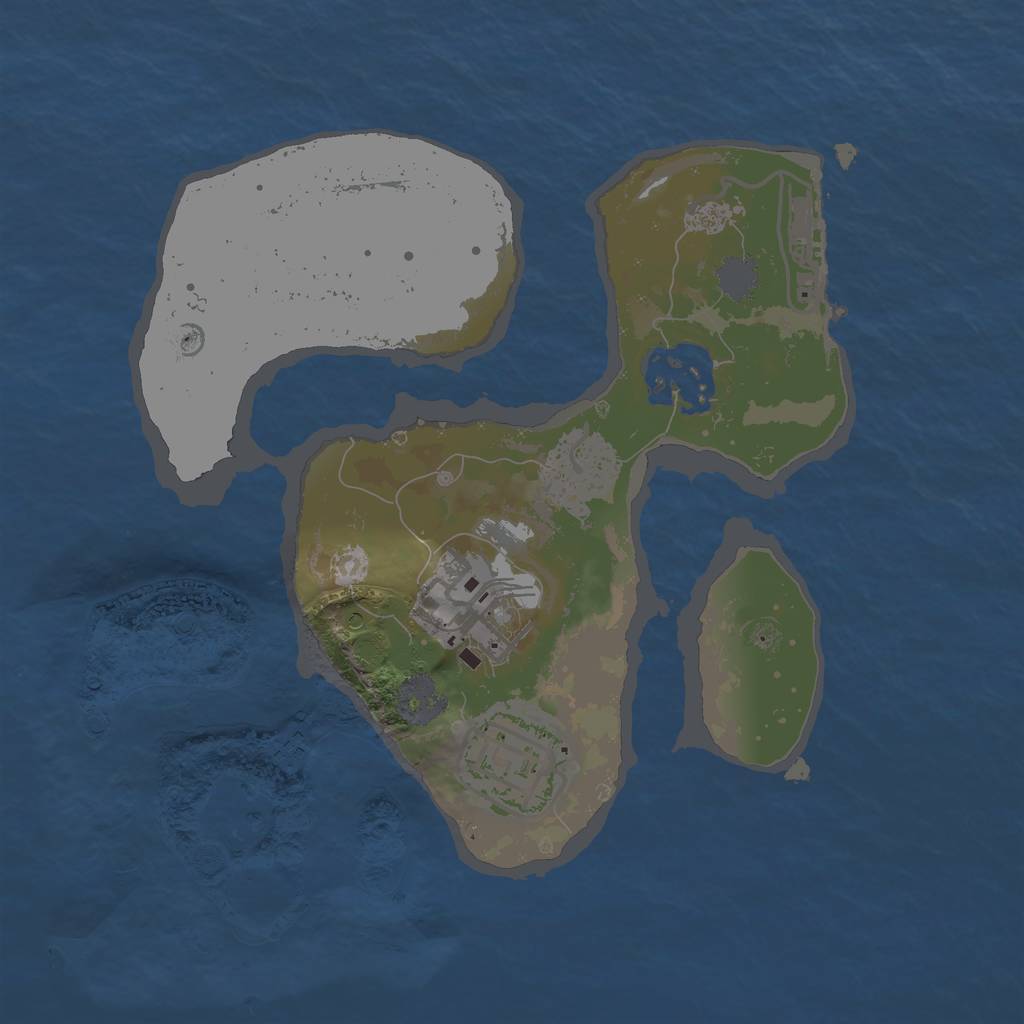 Rust Map: Procedural Map, Size: 2100, Seed: 1907054666, 8 Monuments