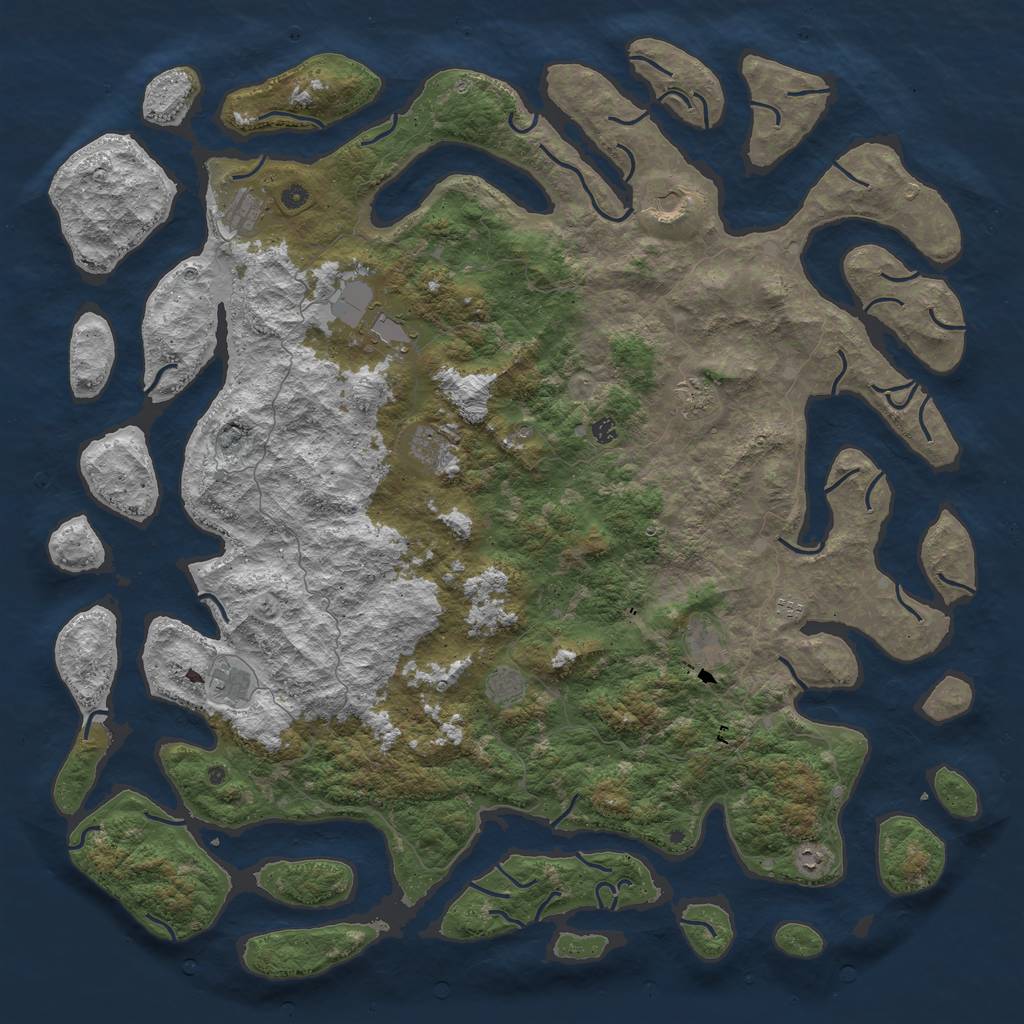 Rust Map: Procedural Map, Size: 6000, Seed: 16102001, 14 Monuments