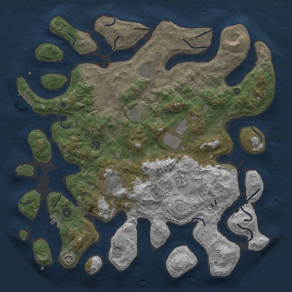 Rust Map: Procedural Map, Size: 4500, Seed: 4420420, 14 Monuments