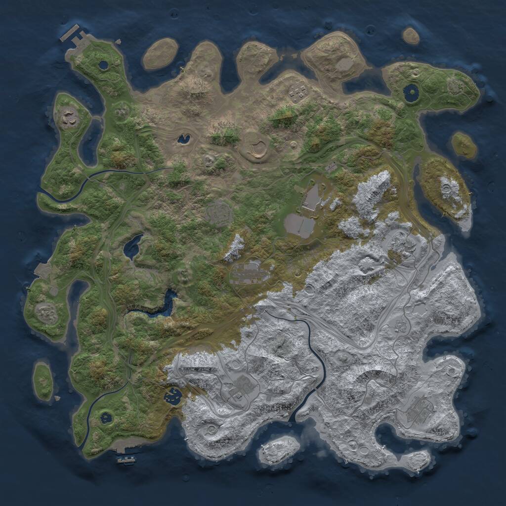 Rust Map: Procedural Map, Size: 4500, Seed: 44204420, 16 Monuments