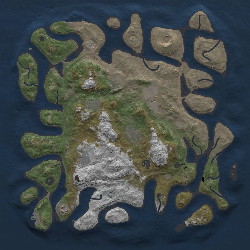 Rust Map: Procedural Map, Size: 4250, Seed: 19514, 14 Monuments