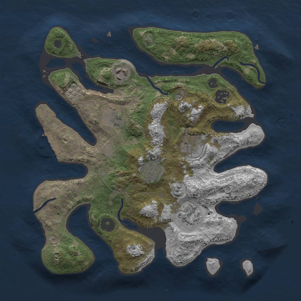 Rust Map: Procedural Map, Size: 3200, Seed: 4475485, 11 Monuments