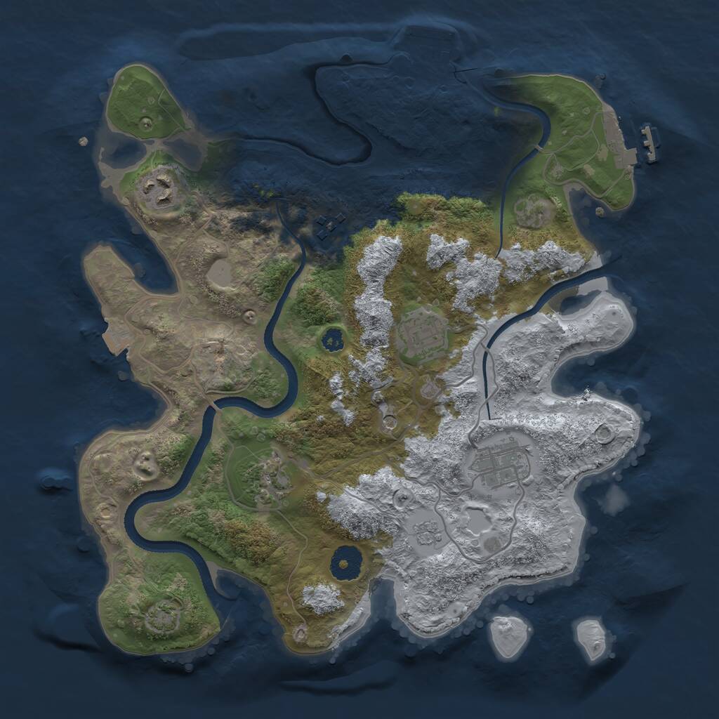 Rust Map: Procedural Map, Size: 3200, Seed: 4475485, 11 Monuments