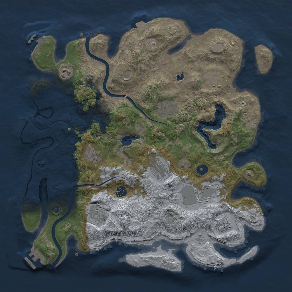 Rust Map: Procedural Map, Size: 4000, Seed: 8475623, 17 Monuments