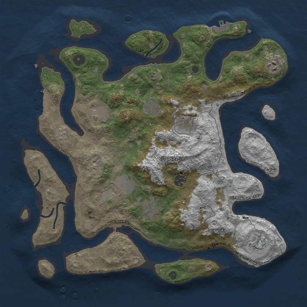 Rust Map: Procedural Map, Size: 4000, Seed: 4292021, 14 Monuments