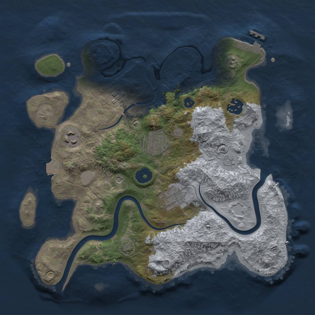 Rust Map: Procedural Map, Size: 3000, Seed: 890814935, 10 Monuments