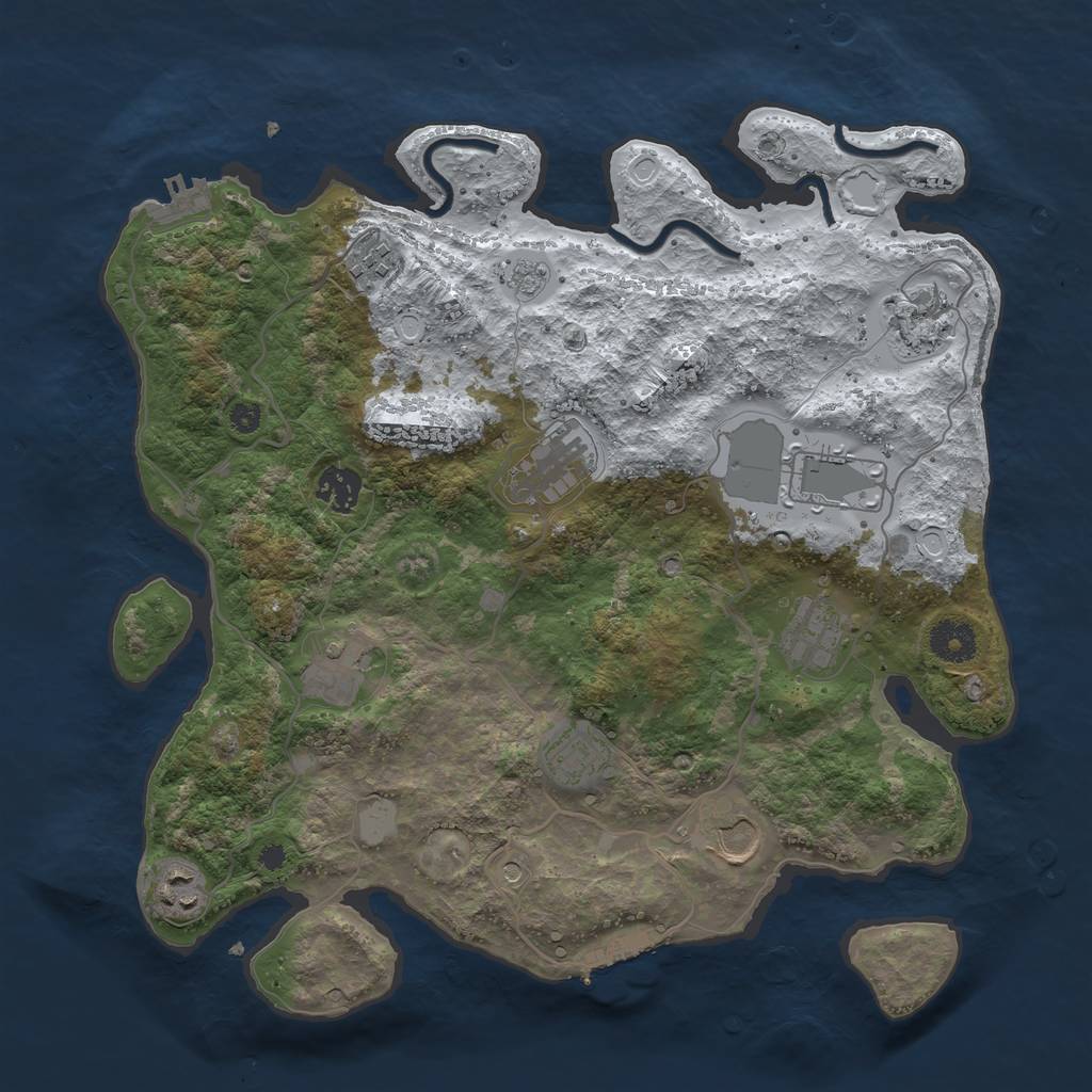 Rust Map: Procedural Map, Size: 3600, Seed: 1231232, 19 Monuments