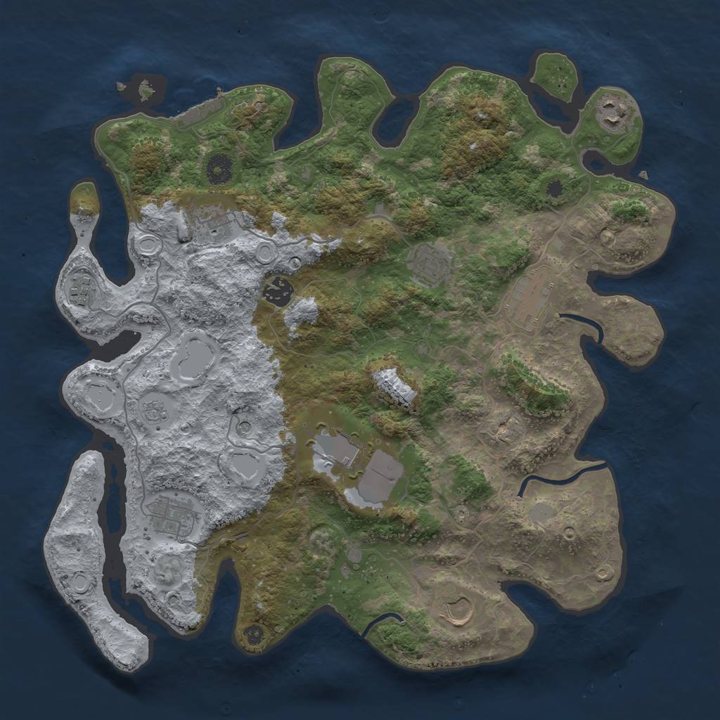 Rust Map: Procedural Map, Size: 3750, Seed: 680673, 15 Monuments