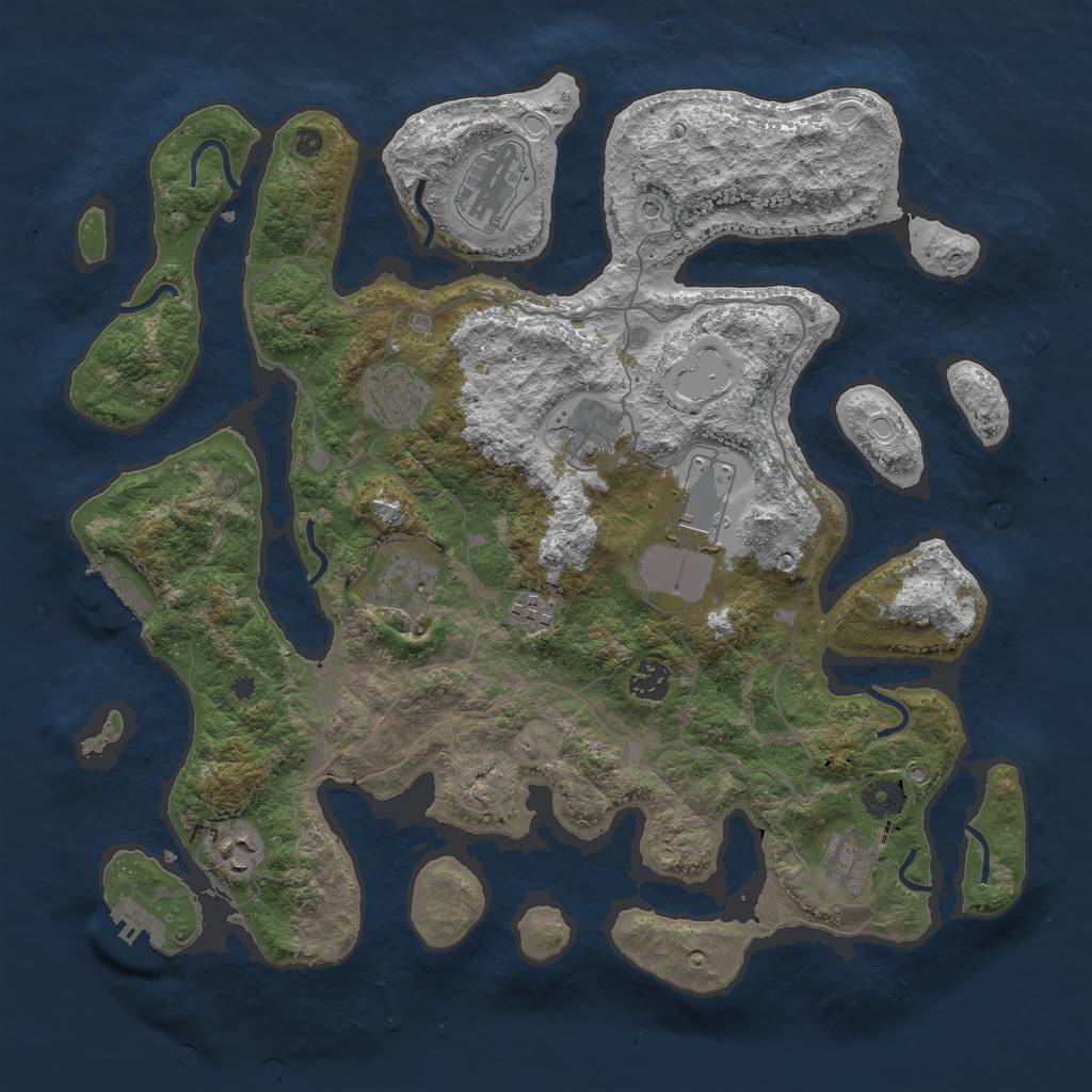 Rust Map: Procedural Map, Size: 4000, Seed: 2059432988, 17 Monuments