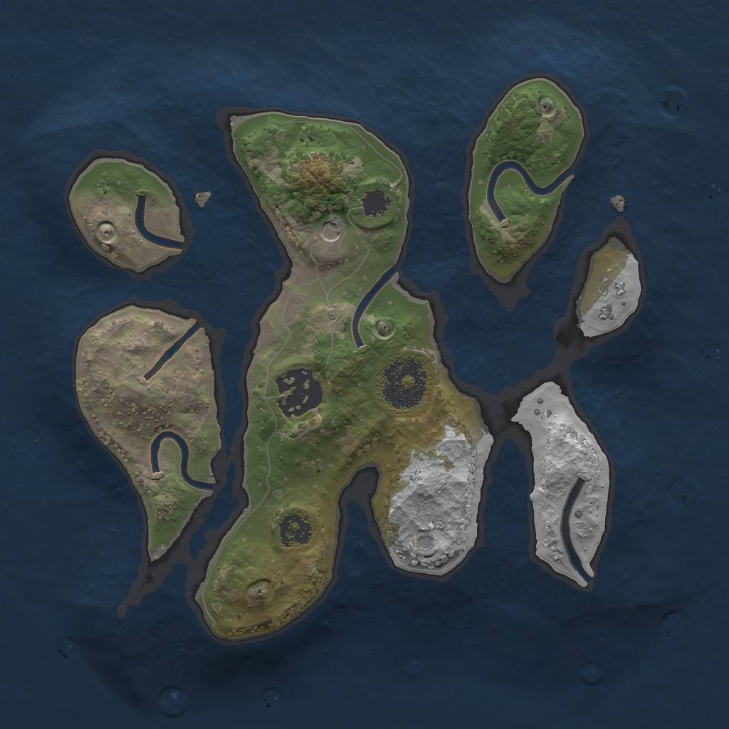 Rust Map: Procedural Map, Size: 2310, Seed: 69420, 4 Monuments
