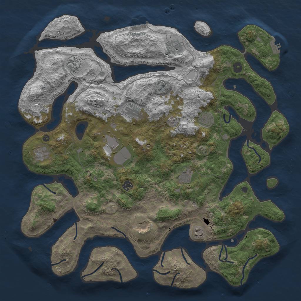 Rust Map: Procedural Map, Size: 4500, Seed: 1852, 22 Monuments