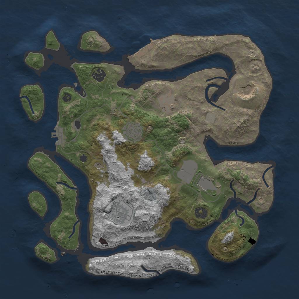 Rust Map: Procedural Map, Size: 3500, Seed: 995304, 14 Monuments